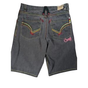 Vintage Australian COOGI Jean Shorts 36” Waist Y2K Grunge Skater Faded Black